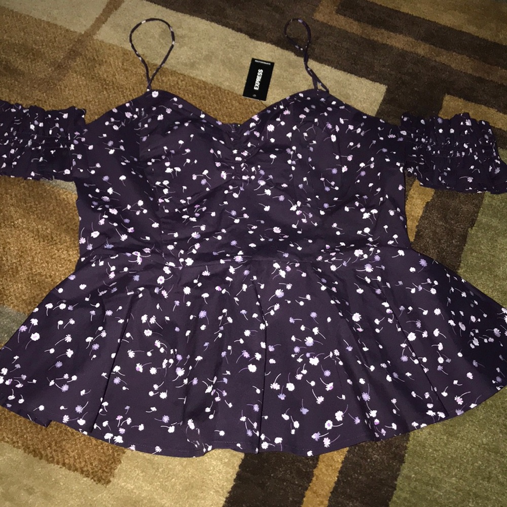 Express Floral off the shoulder top